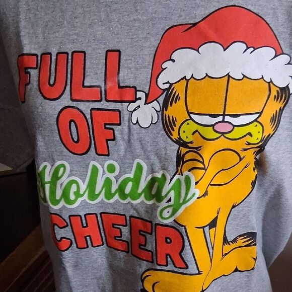 NWT GARFIELD Gray Holiday Cheer Shirt SIZE MEDIUM - Picture 2 of 5